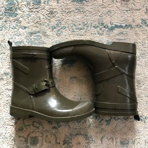 Coach olive green rain boots
